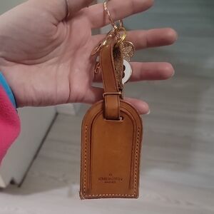 Louis Vuitton Brown Leather Luggage Tag